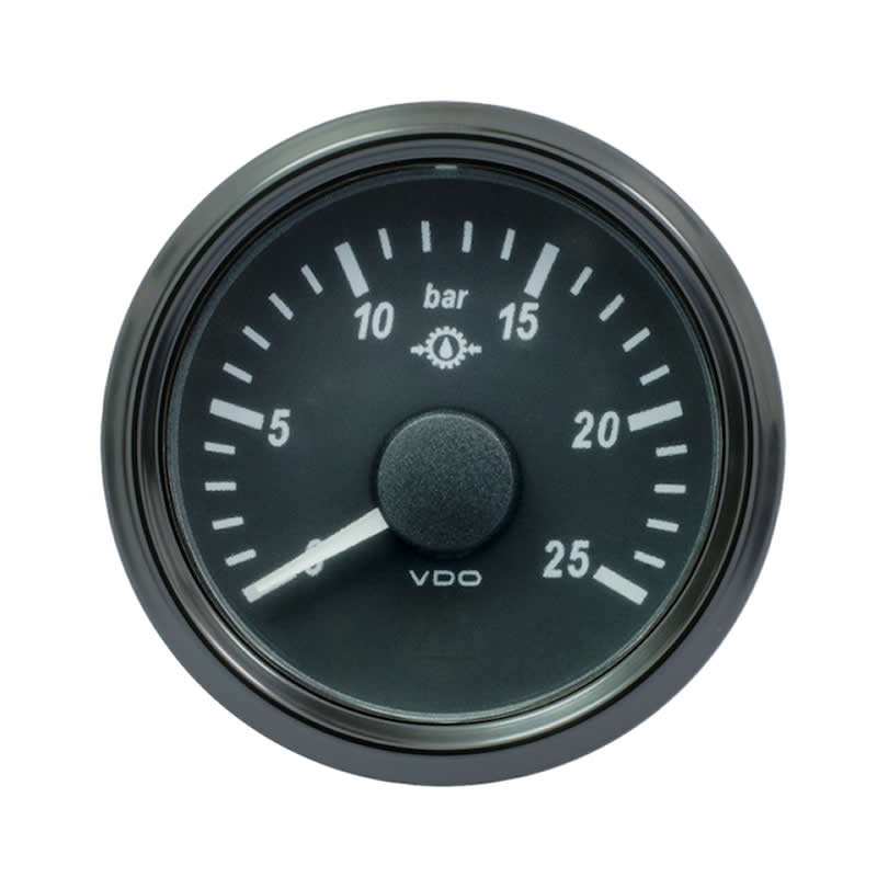 VDO SingleViu 1167 Gear Oil Pressure 25Bar Black 52mm